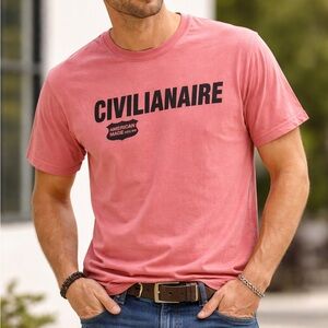 Civilianaire Men's Salmon  Pink Short Sleeve Tee Size Medium